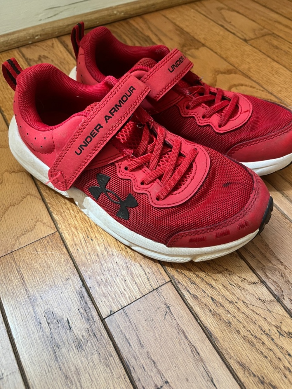 Under Armour Kids Red & White Athletic Sneakers
